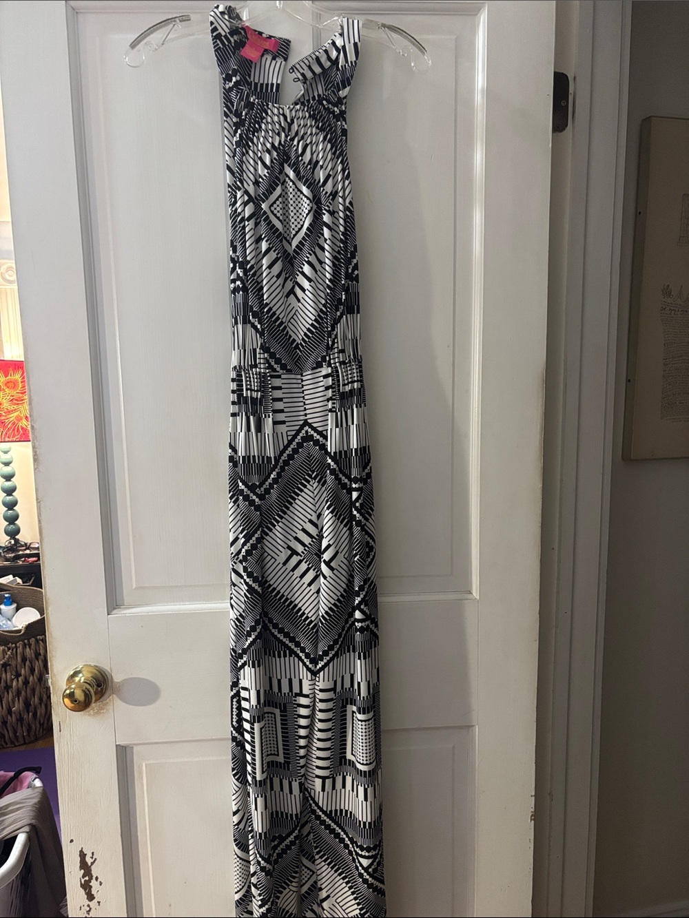 Catherine Malandrino Black and White Geometric Jumpsuit